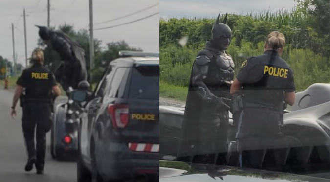 Policía detuvo a Batman y conductores quedaron asombrados (VIDEO) | Virales  | Radio Onda Cero