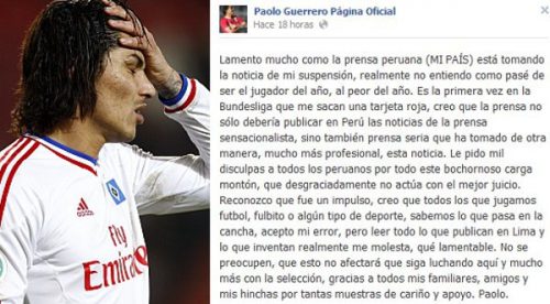 Paolo Guerrero comentó sobre su falta