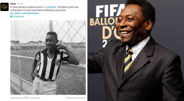 Pelé publica foto inédita vía Twitter