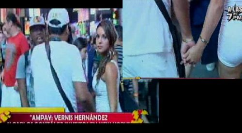 Vernis Hernández fue ampayada con su ex