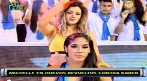 Videos: Michelle Soifer acepta el reto contra Karen Dejo en Esto es Guerra