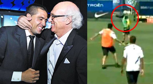 Video: Riquelme le tira un pelotazo al técnico Carlos Bianchi