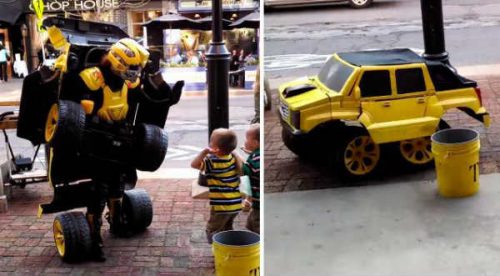 Video:  ¡Increíble! Hombre se disfraza de un ‘autobot’