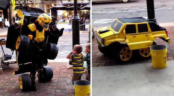 Video:  ¡Increíble! Hombre se disfraza de un ‘autobot’