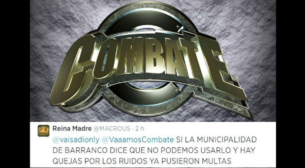 Combate es multado por ruidos excesivos