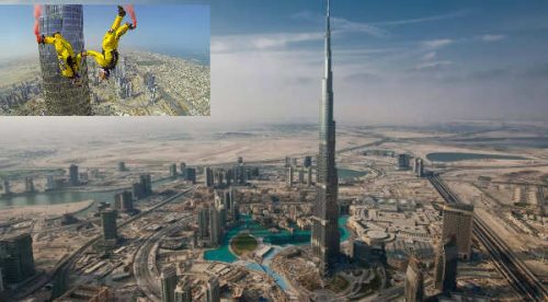 Checa el impresionante salto desde el edificio más alto del mundo – VIDEO