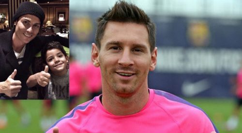 Checa cómo reacciona el hijo de CR7 al ver a Leonel Messi- VIDEO