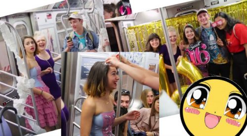 ¡Le prepararon alucinante sorpresa a su ‘bf’ en pleno metro! (VIDEO)