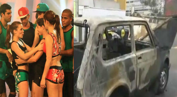 Incendian auto de chica reality, pero eso no fue lo peor