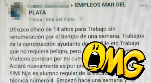 Facebook: Se vuelve viral mujer que ofrece a su hijo para trabajar gratis