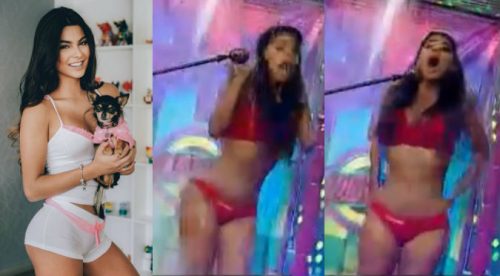 Ivana Yturbe casi se queda sin bikini y lo muestra todo en vivo (VIDEO)