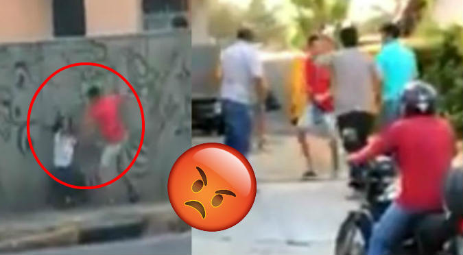 Viral: Hombre golpea a mujer y recibe tremenda lección de transeúntes (VIDEO)