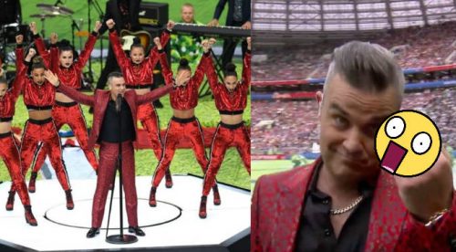 Rusia 2018: Robbie Williams y su gesto obsceno en plena ceremonia del Mundial