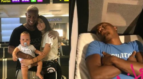 André Carrillo se quedó dormido en cuna de su bebé y novia hace esto (VIDEO)