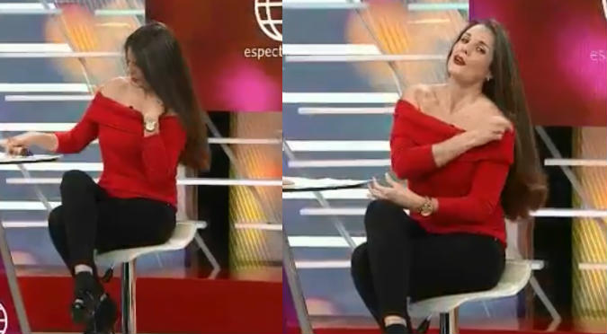 Rebeca Escribens sufrió percance con su ropa interior en vivo