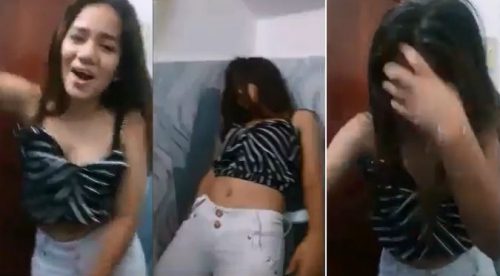 Chica ebria hizo caer lavadero de un baño y se sacó la … (VIDEO)