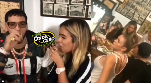 Karol G y Anuel fueron rodeados por seguidores en restaurante (VIDEO)