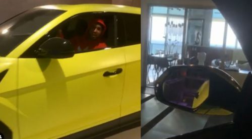 Anuel recorre edificio de 60 pisos en su Lamborghini (VIDEO)