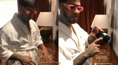 Anuel AA presume sus joyas y dice que no le robaron nada (VIDEO)