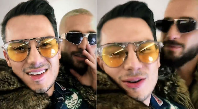 Maluma da tierno beso a Pipe Bueno tras especulaciones de romance (VIDEO)