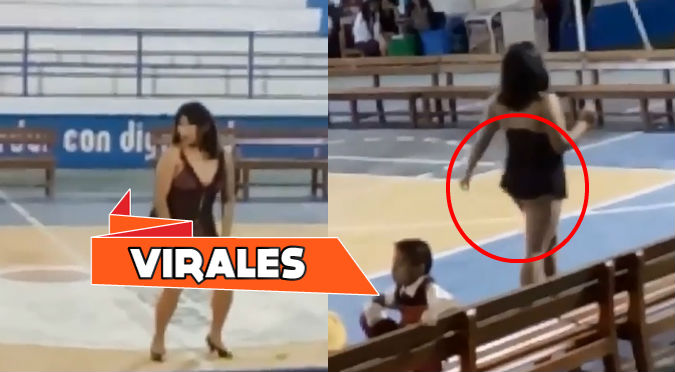 Critican a joven que bailó ‘Sin Pijama’ en babydoll dentro de un colegio (VIDEO)