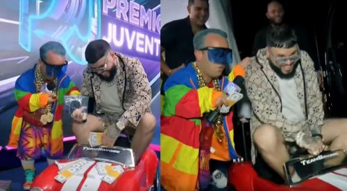 Farruko salió en auto de juguete de Premios Juventud (VIDEO)