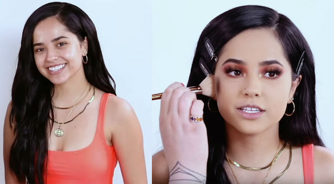 Así luce Becky G antes de su rutina de maquillaje (VIDEO)