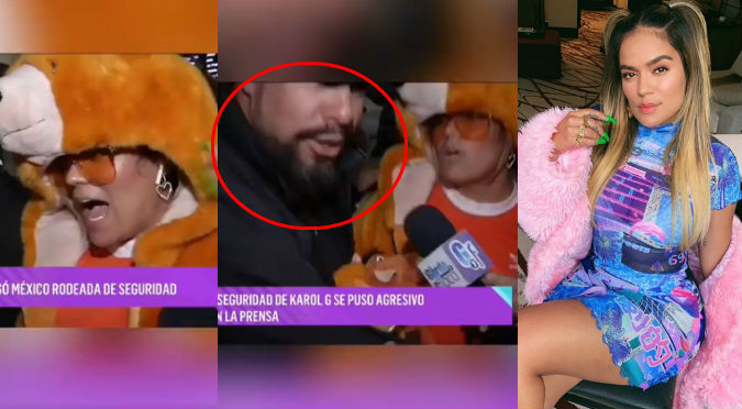 Seguridad de Karol G se lanza contra reportera tras pregunta indiscreta (VIDEO)