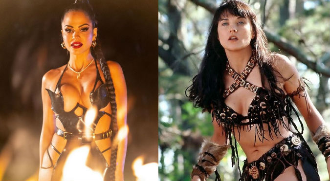 ¿Natti Natasha copió el look de ‘Xena, la princesa guerrera’?