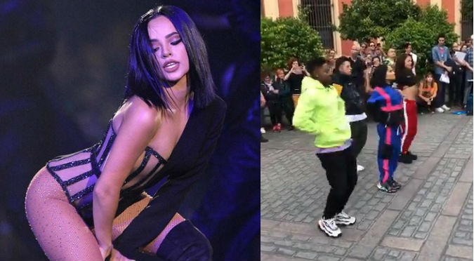 Becky G se enfrenta en una batalla de baile en pleno centro de Sevilla (VIDEO)