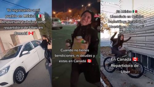 Joven latina con título profesional asegura que gana más como delivery en Canadá |VIDEO