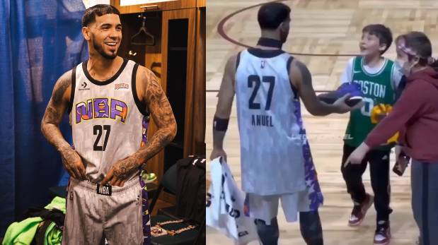 Anuel AA y el noble gesto que tuvo con unos niños tras su partido en la NBA | VIDEO