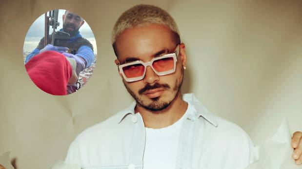 J Balvin conoce a limpiador de ventanas y lo felicita | VIDEO