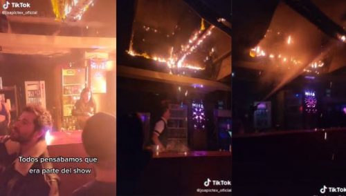 Discoteca se prende en llamas y los asistentes piensan que es parte del show | VIDEO