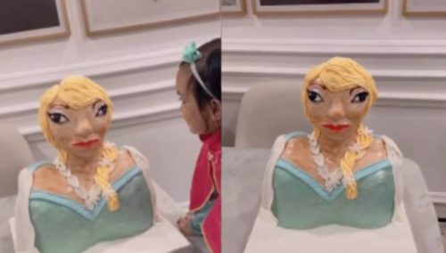 Niña recibe una torta de «Frozen» fallida y su reacción se vuelve viral | VIDEO