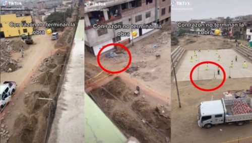 No aguantaron las ganas: captan a obreros jugando «pichanga» al lado de una construcción | VIDEO
