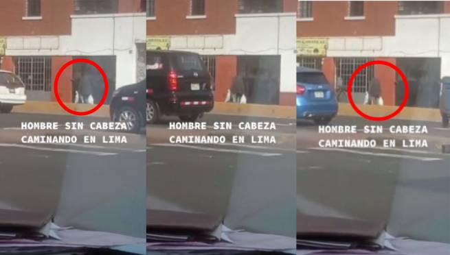 Captan a un «hombre sin cabeza» por las calles de Lima | VIDEO