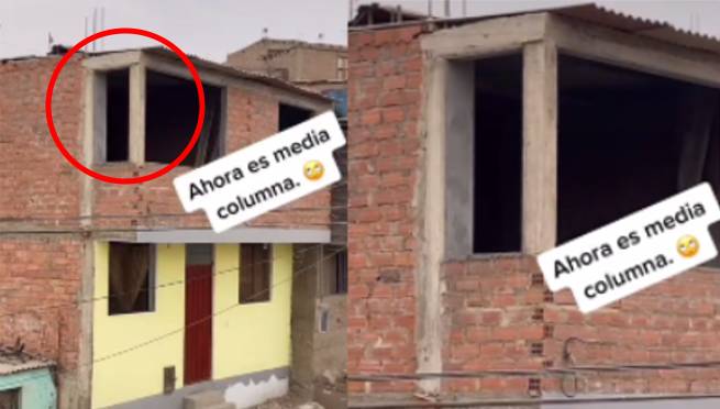 Peruano construye su casa con «media columna» y las redes estallan: «Cuando solo das el adelanto» | VIDEO
