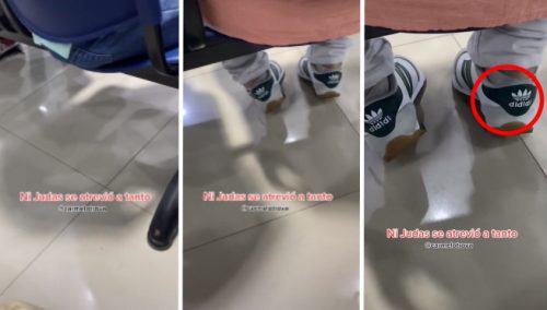 Captan a joven usando zapatillas de una marca particular y causa sensación en TikTok: «Ni Judas se atrevió a tanto» | VIDEO