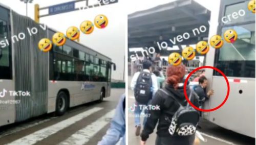 ¡Solo en Perú! Bus del Metropolitano se malogra y pasajeros deben ayudar a empujarlo | VIDEO