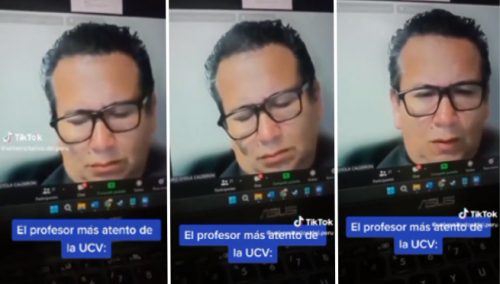 Profesor de la UCV se queda dormido en clase y alumnos quedan en shock: «Es su estado de observación» | VIDEO