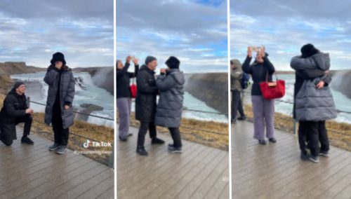 Le pide matrimonio a su novia, pero turista arruina el romántico momento: «Lo hizo a propósito» | VIDEO