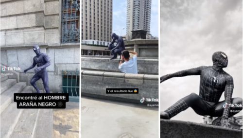 Se encuentra a «Spider-Man» en el Centro de Lima, le toma fotografías y se vuelve viral | VIDEO
