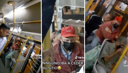 Peruanos pelean por asiento en Metropolitano, pero terminan sentándose encima del otro | VIDEO