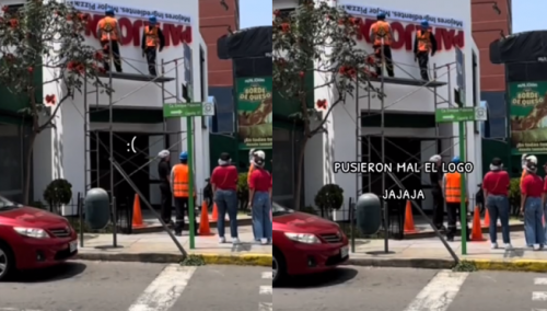 Trabajadores de Papa John’s ponen el logo al revés y usuarios reaccionan: “Mi primera chamba y última”