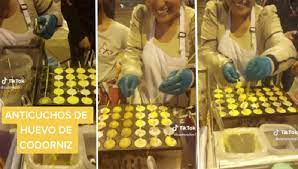 Peruana sorprende por vender anticuchos de huevo de codorniz en el Centro de Lima | VIDEO