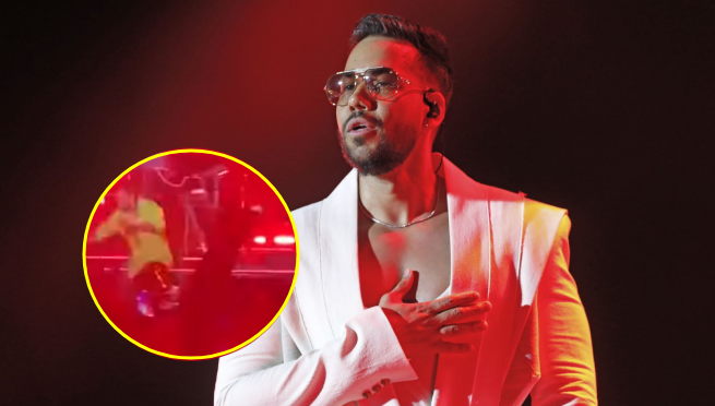 Romeo Santos sufre estrepitosa caída durante concierto en New York