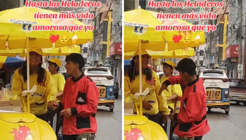 Heladeros de D’Onofrio y Artika presumen su romance en la calle y usuarios reaccionan: “Un amor prohibido”