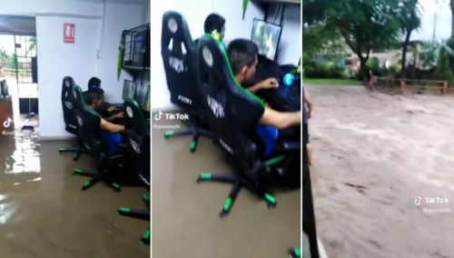 Doteros se olvidan del huaico y siguen su partida en plena inundación: «Están jugando su última vida» | VIDEO