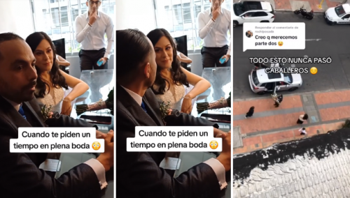 Novia se arrepiente de casarse y pide tiempo a su pareja en plena boda